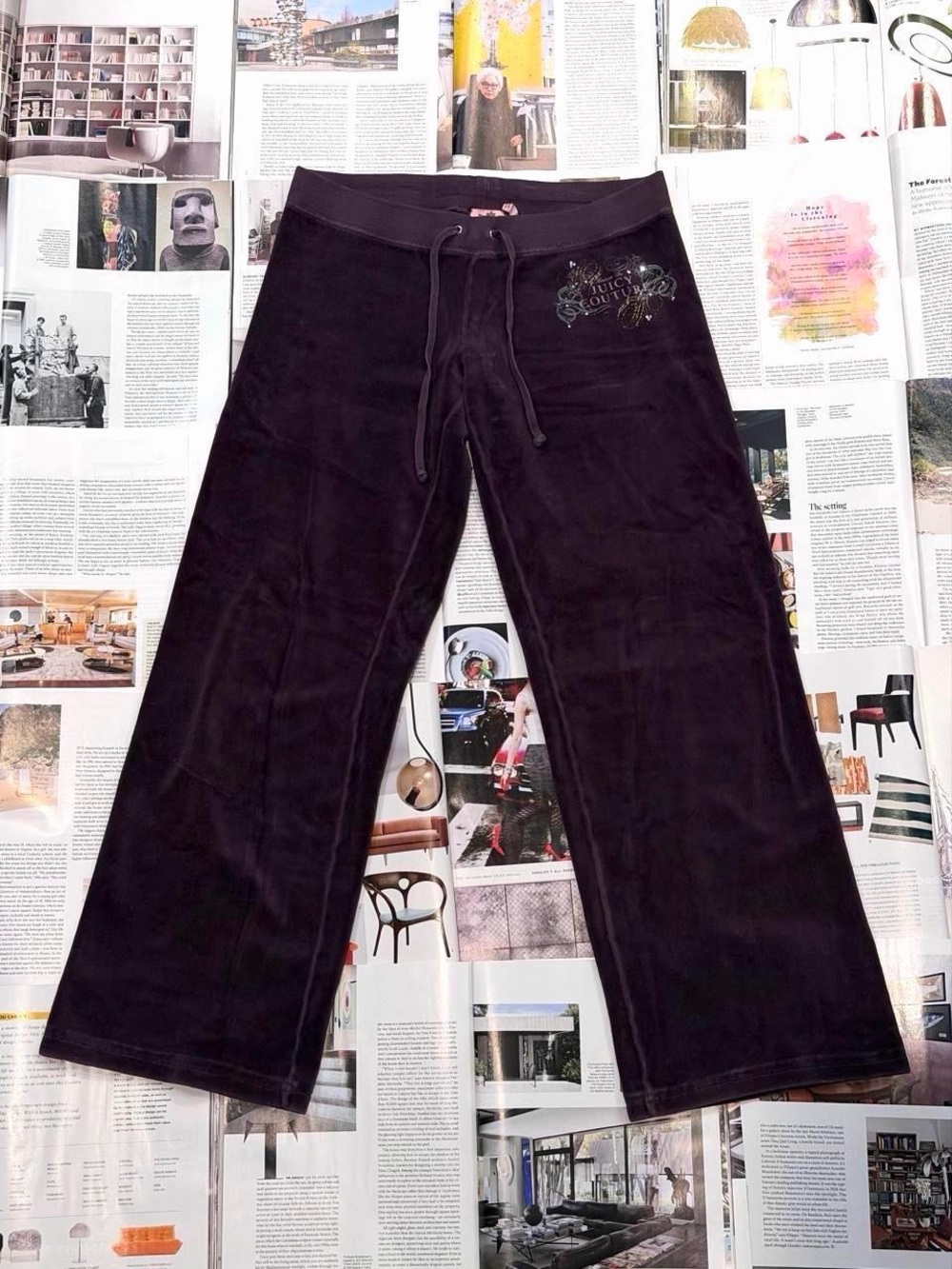 Juicy Couture purple wide leg low-rise velour track pants from the 2010s size S
